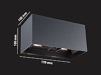12 x 12w led zwart wandlamp 4 licht verstelbaar waterdicht - afbeelding 6 van  7