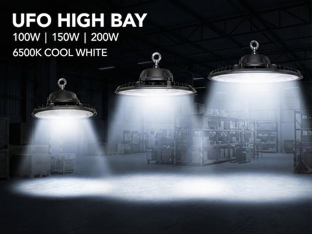 12 x 150w 6500k pro led ufo highbay waterdicht - afbeelding 1 van  7