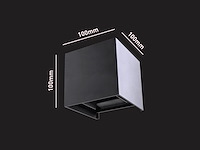 12 x 7w led zwart wandlamp kubus duo licht verstelbaar waterdicht - afbeelding 7 van  8