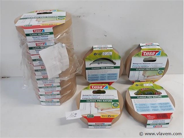 12 x afplaktape ecologisch 25mm x 50m - afbeelding 1 van  2
