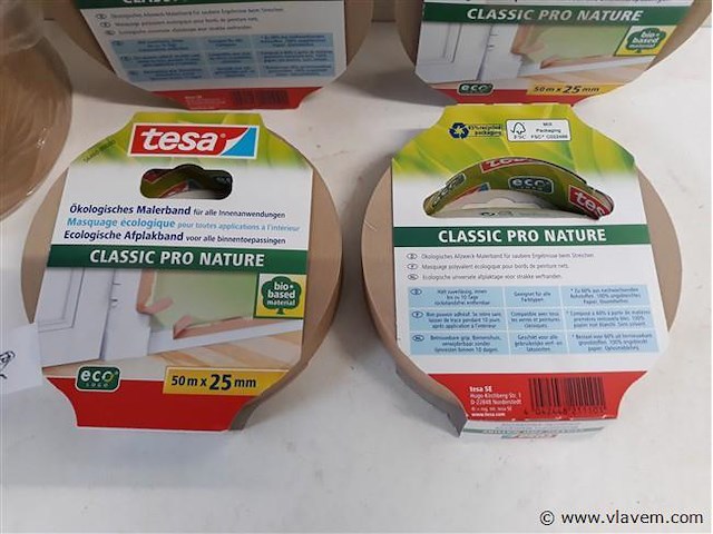 12 x afplaktape ecologisch 25mm x 50m - afbeelding 2 van  2