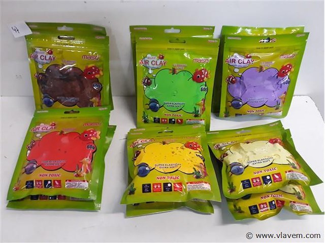 12 x air clay 60 gr mix kleuren - afbeelding 1 van  2
