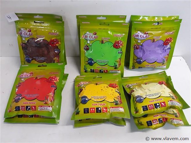 12 x air clay 60 gr mix kleuren - afbeelding 1 van  2
