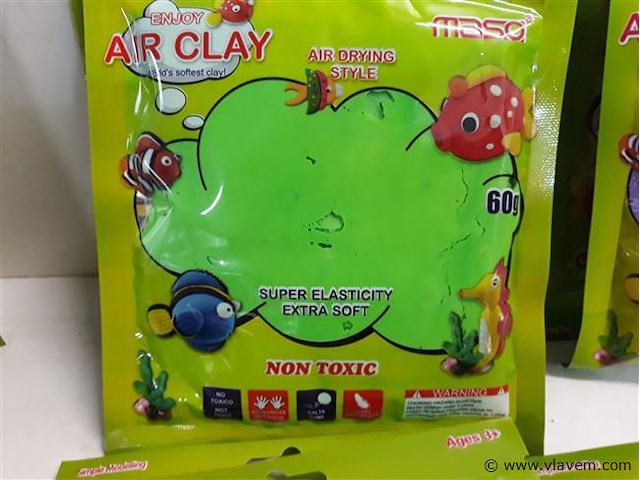 12 x air clay 60 gr mix kleuren - afbeelding 2 van  2