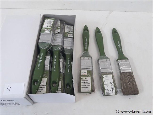 12 x beits verfborstel 30 mm pvc steel - afbeelding 1 van  2