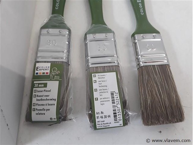 12 x beits verfborstel 30 mm pvc steel - afbeelding 2 van  2