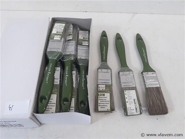 12 x beits verfborstel 30 mm pvc steel - afbeelding 1 van  2