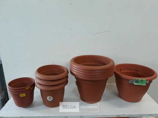 12 x bloempot pvc mix 4 assorti - afbeelding 1 van  3