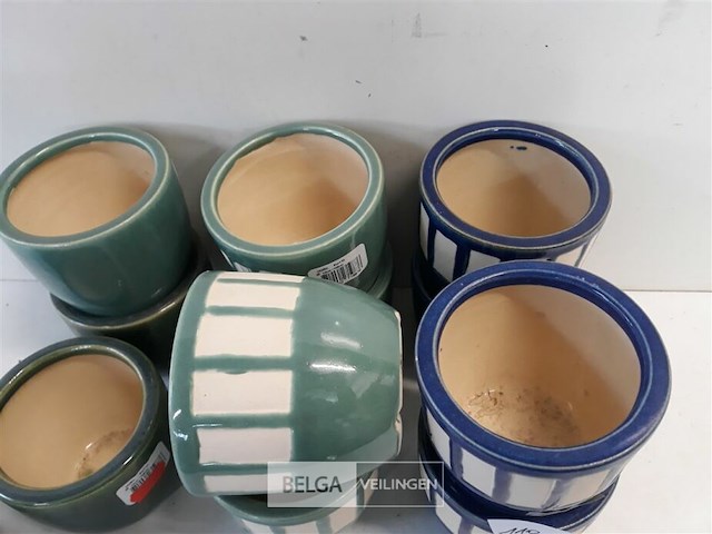 12 x bloempotje 10 cm mix kleuren - afbeelding 3 van  3