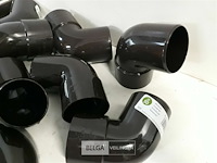 12 x bocht 67° 50 mm bruin pvc regenafvoer - afbeelding 3 van  3