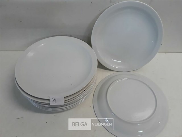 12 x bord 24 cm wit - afbeelding 3 van  3