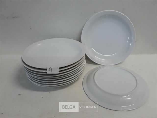 12 x bord 24 cm wit - afbeelding 2 van  3