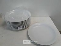 12 x bord 24 cm wit - afbeelding 2 van  3