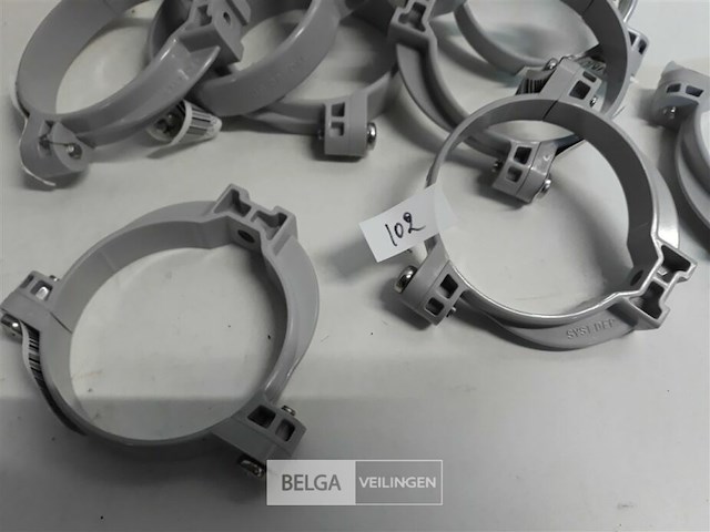 12 x buisbeugel 80mm licht grijs pvc regenafvoer - afbeelding 3 van  3