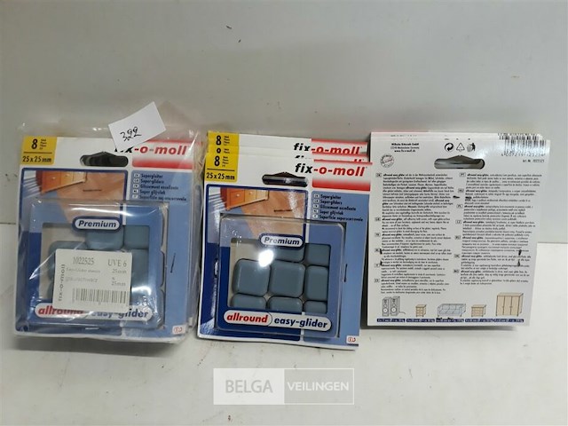 12 x easy-glider zelfklevend 25x25mm 8 stuks - afbeelding 2 van  3