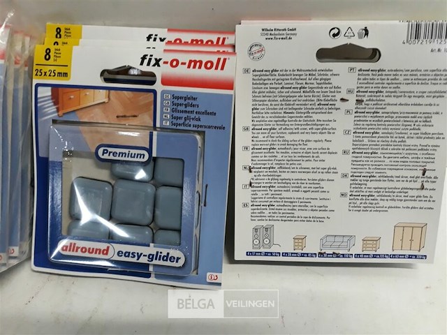 12 x easy-glider zelfklevend 25x25mm 8 stuks - afbeelding 3 van  3