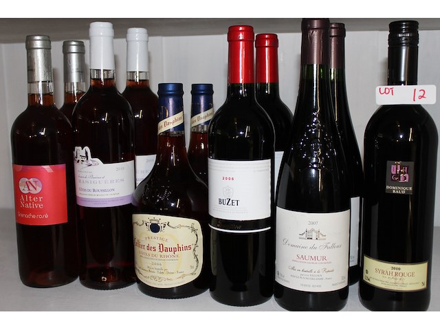 12 x fles wijn mix rood en rosé assortie - afbeelding 1 van  1