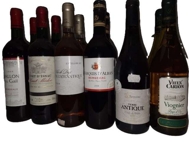 12 x fles wijn mix rood en wit - afbeelding 1 van  1