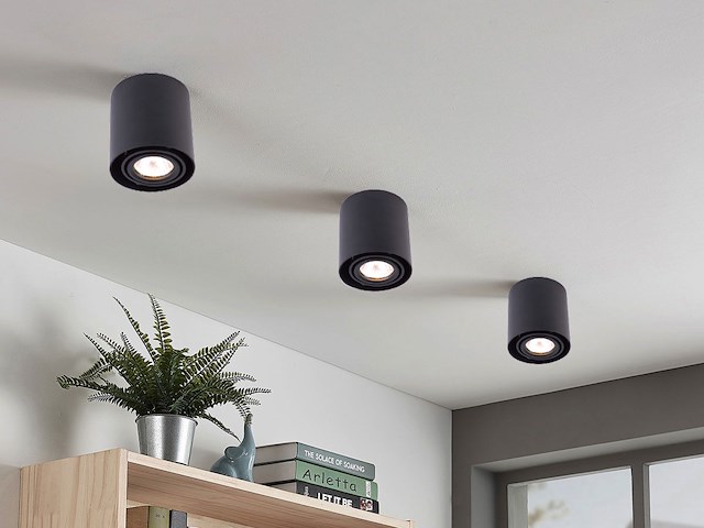 12 x gu10 design opbouwspot armatuur 10cm zwart kantelbaar - afbeelding 4 van  5