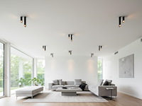 12 x gu10 opbouw design armatuur cilinder zand zwart 35cm - afbeelding 1 van  9