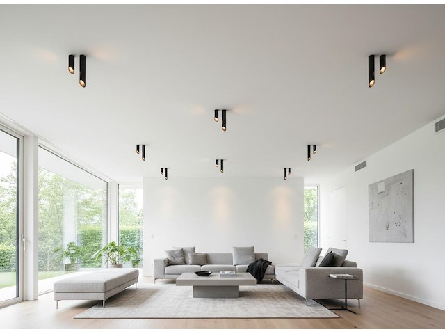 12 x gu10 opbouw design armatuur cilinder zand zwart 45cm - afbeelding 5 van  9