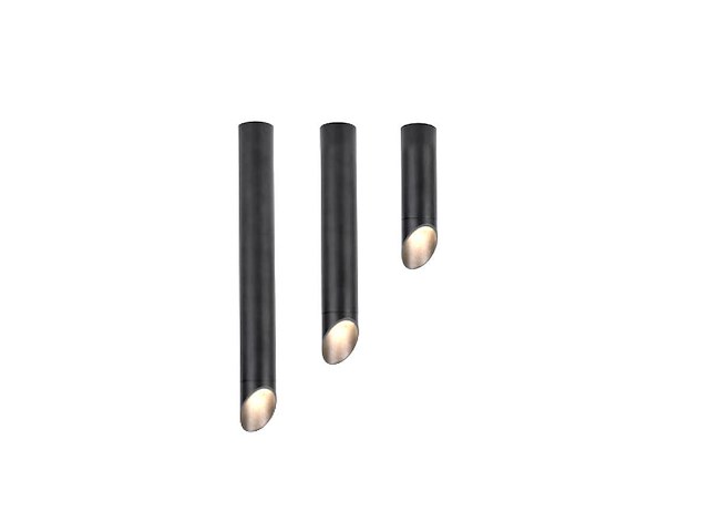 12 x gu10 opbouw design armatuur cilinder zand zwart 45cm - afbeelding 9 van  9