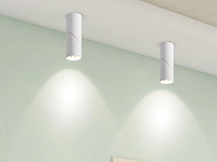 12 x gu10 opbouwspot armatuur cilinder zand wit draaibaar - afbeelding 4 van  6