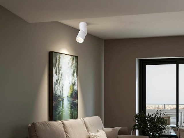 12 x gu10 opbouwspot armatuur cilinder zand wit draaibaar - afbeelding 3 van  6