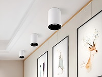 12 x gu10 opbouwspot armatuur cilinder zand wit en zwart - afbeelding 1 van  6