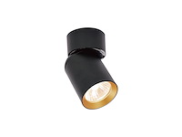 12 x gu10 opbouwspot armatuur cilinder zand zwart en goud draaibaar - afbeelding 2 van  5
