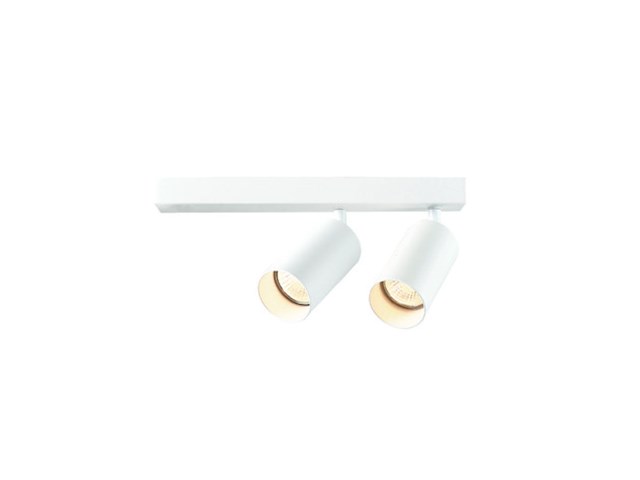 12 x gu10 opbouwspot armatuur dubbel cilinder zand wit draaibaar - afbeelding 1 van  2