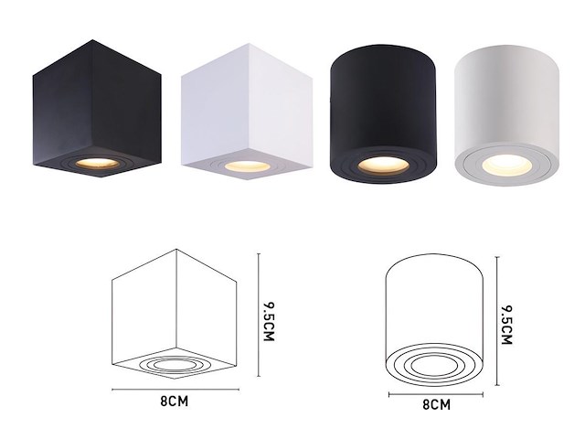 12 x gu10 waterdicht opbouwspot armatuur zwart 9,5cm - afbeelding 7 van  7