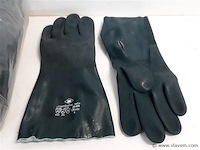 12 x handschoenen chemicalien maat 9 groen 33 cm - afbeelding 2 van  2