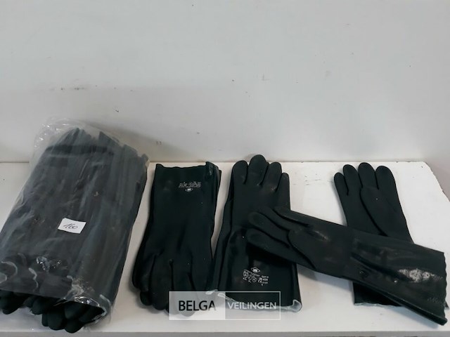 12 x handschoenen chemicaliën maat 9 groen 33 cm - afbeelding 2 van  3