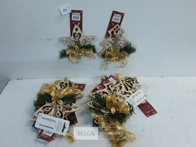 12 x hangdeco hout 2 assorti - afbeelding 2 van  3