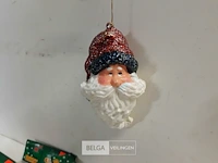 12 x hangdeco kerstmanhoofd pvc 11 cm - afbeelding 3 van  3