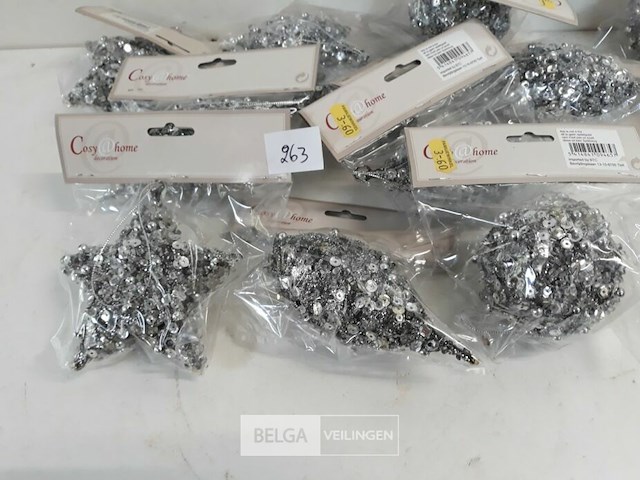 12 x hangdeco zilver paillietten mix - afbeelding 3 van  3