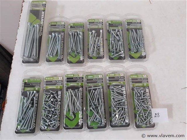 12 x houtschroeven in blister mix - afbeelding 1 van  2