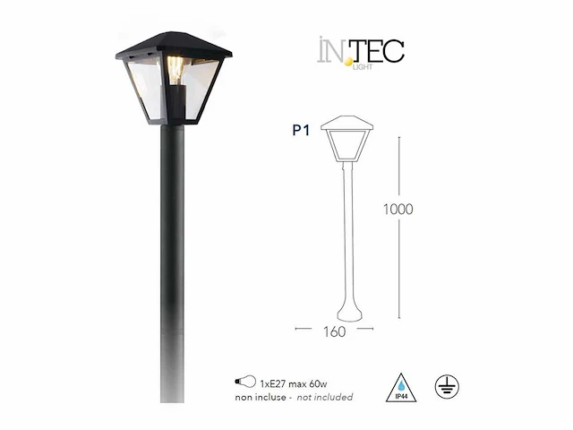 12 x intec prisma 100 tuinlantaarns antraciet - afbeelding 4 van  6