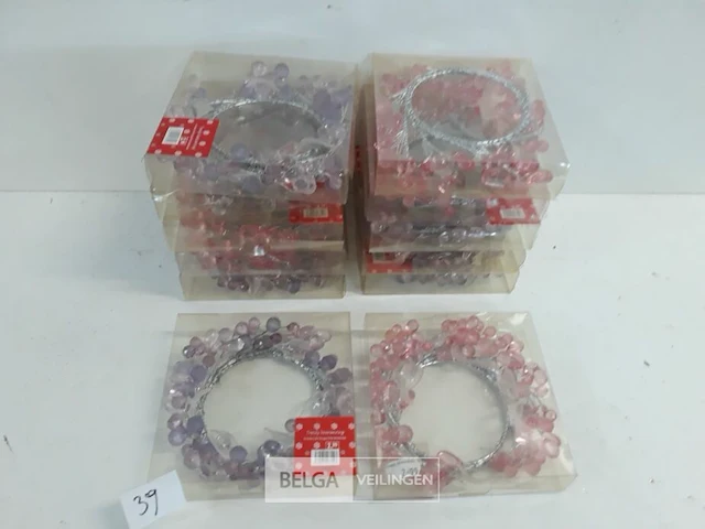 12 x kaarsring mix roze/paars - afbeelding 2 van  3