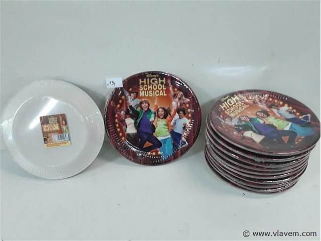 12 x kartonnen wegwerpborden 23 cm 10 stuks - afbeelding 1 van  2