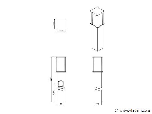 12 x keni 50 buiten lamp schuko zwart - afbeelding 4 van  6