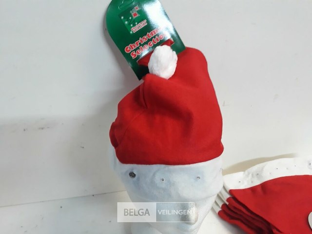 12 x kerstmuts met lampjes - afbeelding 3 van  3