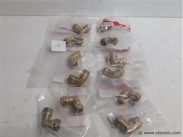 12 x knelkoppeling bocht koper 2 x 12 mm - afbeelding 1 van  2