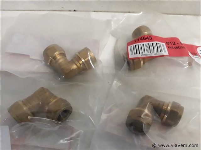 12 x knelkoppeling bocht koper 2 x 12 mm - afbeelding 2 van  2