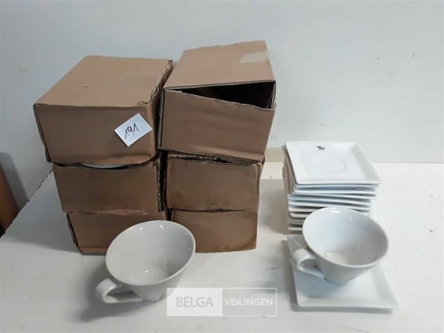 12 x koffietas + onderbord - afbeelding 2 van  3