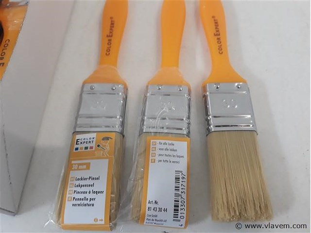 12 x lak verfborstel 30 mm pvc steel - afbeelding 2 van  2