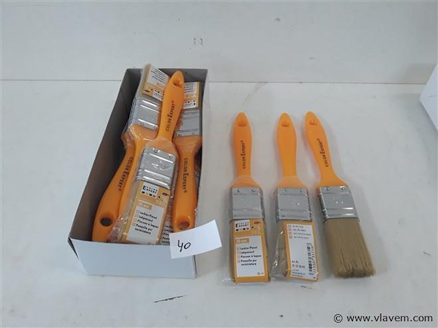 12 x lak verfborstel 30 mm pvc steel - afbeelding 1 van  2