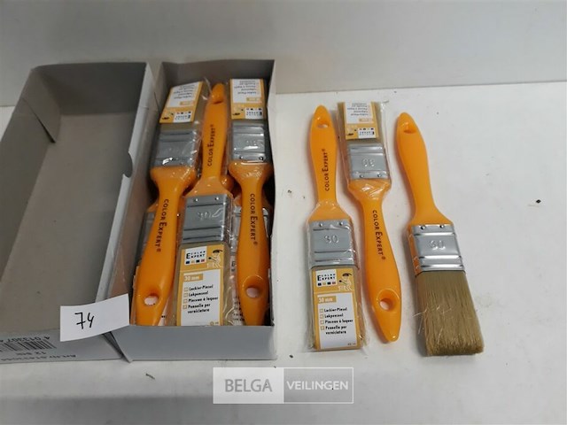 12 x lak verfborstel 30 mm pvc steel - afbeelding 2 van  3
