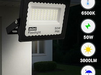 12 x led schijnwerper 50w mini – 6500k koud wit – ip65 waterdicht - afbeelding 1 van  4